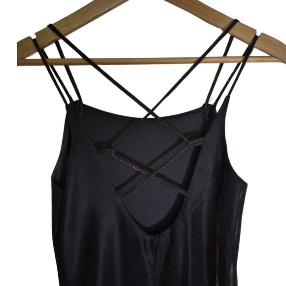 Reitmans Black/Gold Shimmer Prom Dress Vintage - Picture 4 of 7